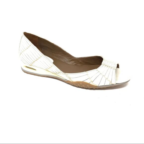 Cole Haan Air White Cream Leather Peep Open Toe Size 8.5AA - Picture 1 of 9